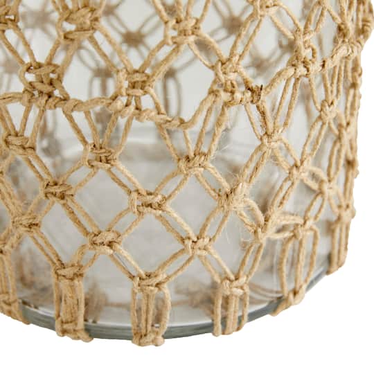 Brown Glass Coastal Lantern, 12" x 7" x 8"
